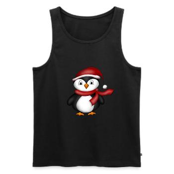 Pinguin - Männer Premium Bio Tank Top - Schwarz - Vorne - Michal (187cm)