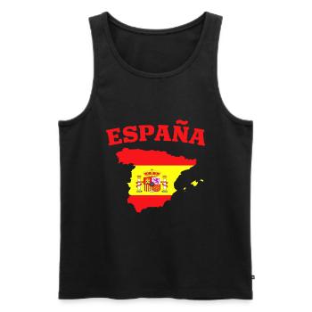 Spanien Espana Flagge Landkarte - Männer Premium Bio Tank Top - Schwarz - Vorne - AI Model Male 178 light (178cm)