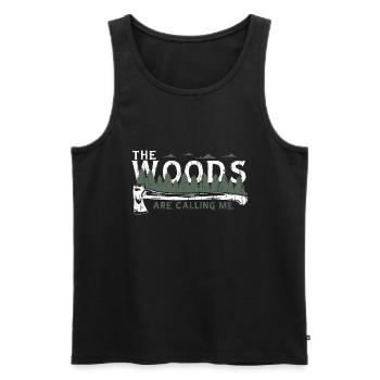 Chemise Lumberjack Woods - Débardeur bio Premium Homme - noir - Devant - AI Model Male 178 light (178cm)