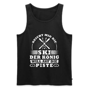 Ski Männer Design für Skifoan Skifahrer - Männer Premium Bio Tank Top - Schwarz - Vorne - Michal (187cm)