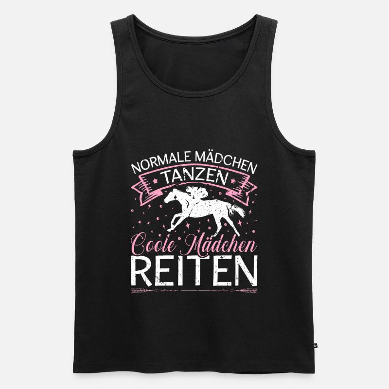 Coole Mädchen Reiten Pferde - Männer Premium Bio Tank Top - Schwarz