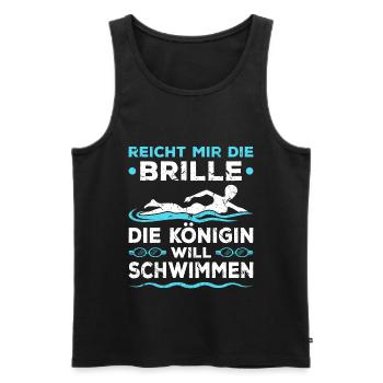 Schwimm Bademeisterin Königin Schwimmen - Männer Premium Bio Tank Top - Schwarz - Vorne - Michal (187cm)