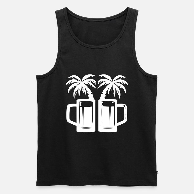 Bier Urlaub Palmen - Männer Premium Bio Tank Top - Schwarz