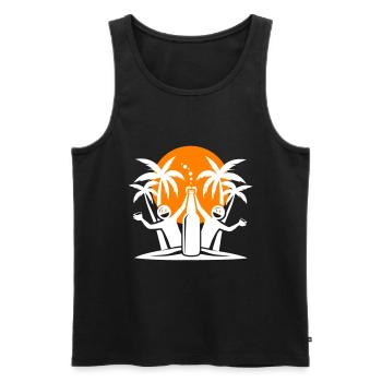 Palmen Strand Urlaub Party - Männer Premium Bio Tank Top - Schwarz - Vorne - Michal (187cm)