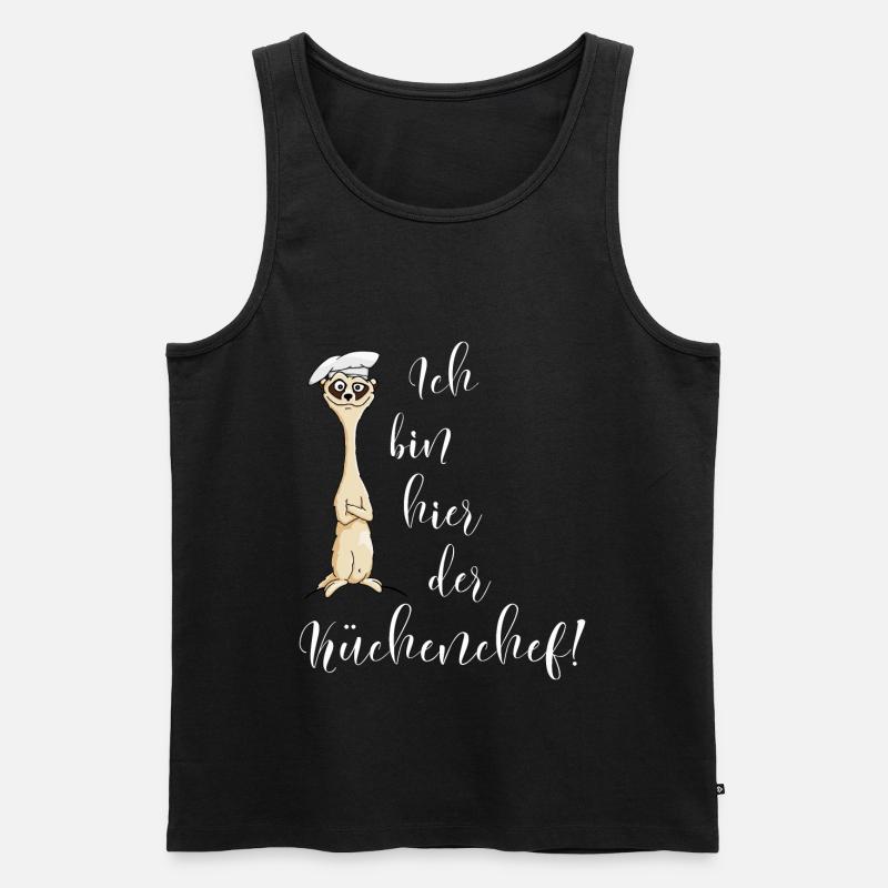 Erdmännchen Küchenchef Koch cool lustiges Geschenk - Männer Premium Bio Tank Top - Schwarz