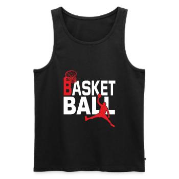 T-shirt de basket - Débardeur bio Premium Homme - noir - Devant - Michal (187cm)