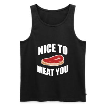 Nice to Meat You - Débardeur bio Premium Homme - noir - Devant - Michal (187cm)