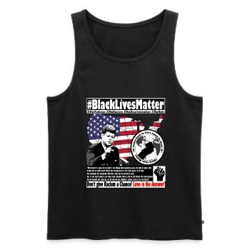 John F Kennedy Peace in All Times Quote - Men's Premium Organic Tank Top - black - Front - AI Model Male 178 light (178cm)
