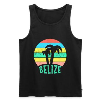 BELIZE Karibischer Sonnenuntergang - Männer Premium Bio Tank Top - Schwarz - Vorne - AI Model Male 178 light (178cm)