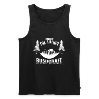 Bushcraft Survival Bushcrafter Enjoy The Silence - Men's Premium Organic Tank Top - black - Front - Michal (187cm)