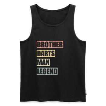 Darts Brother Man Legend - Men's Premium Organic Tank Top - black - Front - Michal (187cm)