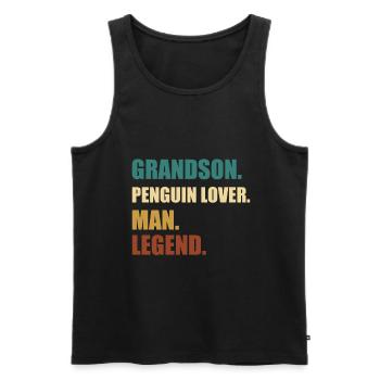 Légende du petit-fils pingouin - Débardeur bio Premium Homme - noir - Devant - Michal (187cm)