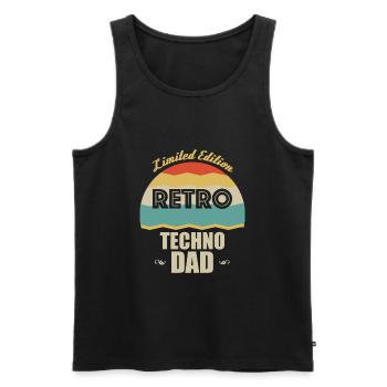 Retro Techno Vater - Männer Premium Bio Tank Top - Schwarz - Vorne - AI Model Male 178 light (178cm)