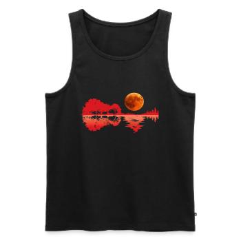 Guitar Nature Lake Shadow Guitar Design - Men's Premium Organic Tank Top - black - Front - Michal (187cm)