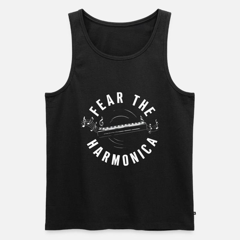 Harmonica Playing Gift - Men's Premium Organic Tank Top - black