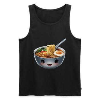Glücklich Ramen - Männer Premium Bio Tank Top - Schwarz - Vorne - Michal (187cm)