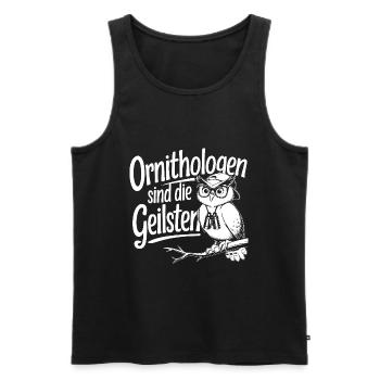 Ornithologen sind die Coolsten lustige Eule - Männer Premium Bio Tank Top - Schwarz - Vorne - AI Model Male 178 light (178cm)