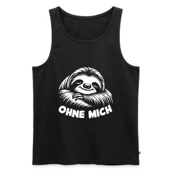 Faultier jetzt nur keinen Stress lustiger Spruch - Männer Premium Bio Tank Top - Schwarz - Vorne - AI Model Male 178 light (178cm)