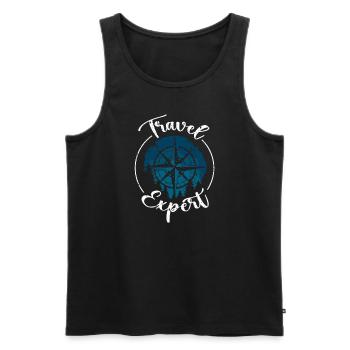 Adventure Travel Present Travel Lovers - Men's Premium Organic Tank Top - black - Front - AI Model Male 178 light (178cm)