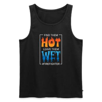 Fire Brigade Present Firefighter Papa Emergency Siren - Men's Premium Organic Tank Top - black - Front - AI Model Male 178 light (178cm)
