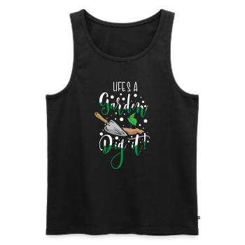 Gardener Present Hobby GardenEr Garden Plants Meadow - Men's Premium Organic Tank Top - black - Front - Michal (187cm)