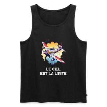 Le ciel est la limite - Débardeur bio Premium Homme - noir - Devant - AI Model Male 178 light (178cm)