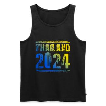 Thaïlande 2024 Vacances colorées - Débardeur bio Premium Homme - noir - Devant - Michal (187cm)