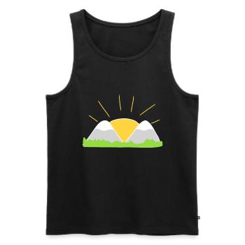 Soleil Montagnes Nature Formes Montagne - Débardeur bio Premium Homme - noir - Devant - Michal (187cm)
