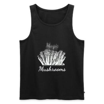 Magische Pilze - Männer Premium Bio Tank Top - Schwarz - Vorne - AI Model Male 178 light (178cm)