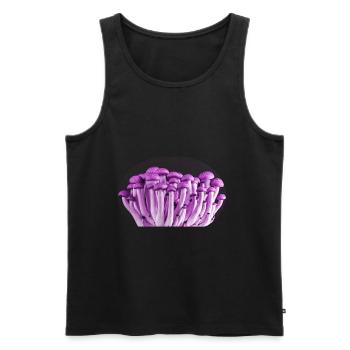 Purple Mushrooms - Men's Premium Organic Tank Top - black - Front - AI Model Male 178 light (178cm)