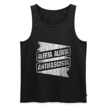 ALERTA ALERTA ANtiFAscIsTA ANTIFA - Débardeur bio Premium Homme - noir - Devant - AI Model Male 178 light (178cm)