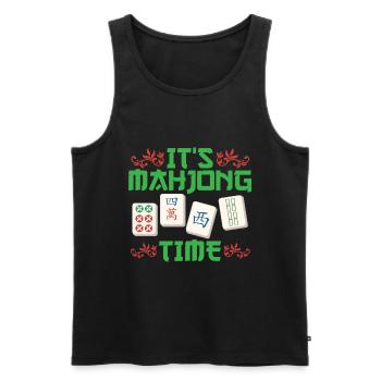 Cadeau pour les fans de Mahjong - Débardeur bio Premium Homme - noir - Devant - AI Model Male 178 light (178cm)