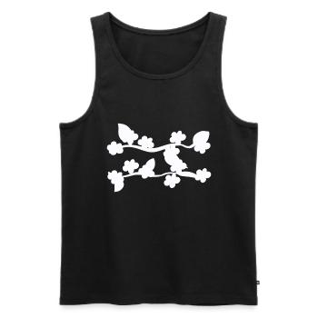 leaf leaves line nature shape branch plants - Men's Premium Organic Tank Top - black - Front - AI Model Male 178 light (178cm)
