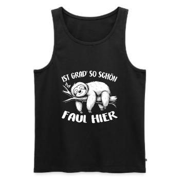 Süßes schläfriges Faultier immer mit der Ruhe - Männer Premium Bio Tank Top - Schwarz - Vorne - AI Model Male 178 light (178cm)
