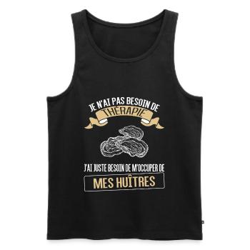 huitres et thérapie - Débardeur bio Premium Homme - noir - Devant - AI Model Male 178 light (178cm)
