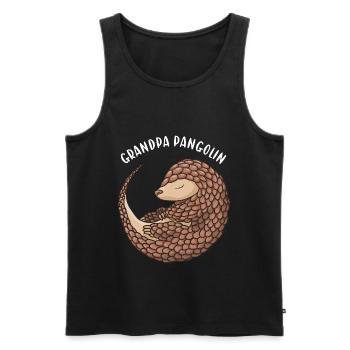 Grand-père Pangolin - Débardeur bio Premium Homme - noir - Devant - AI Model Male 178 light (178cm)