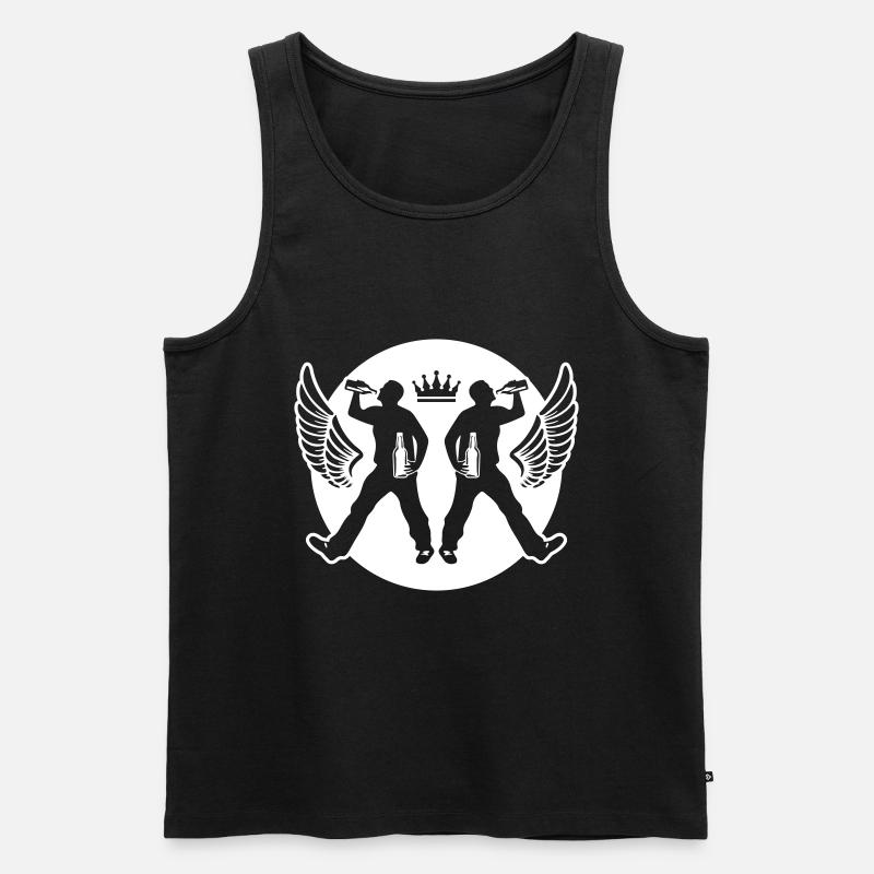 Drinking Bier Silhouette - Männer Premium Bio Tank Top - Schwarz