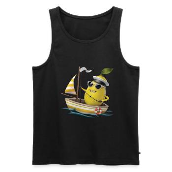 Obst Zitrone Bootfahren Geschenk - Männer Premium Bio Tank Top - Schwarz - Vorne - AI Model Male 178 light (178cm)