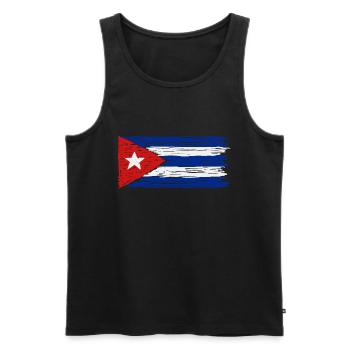 Drapeau de Cuba - Débardeur bio Premium Homme - noir - Devant - AI Model Male 178 light (178cm)