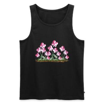 pinke blumen symbol glitzer pflanzen - Männer Premium Bio Tank Top - Schwarz - Vorne - AI Model Male 178 light (178cm)