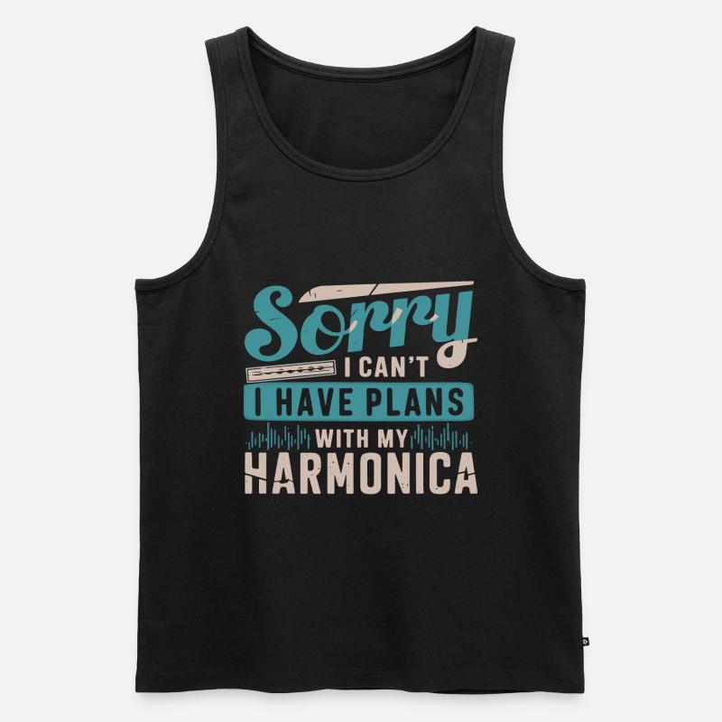Harmonica Playing Gift - Men's Premium Organic Tank Top - black