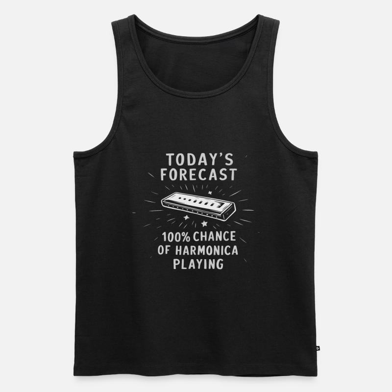Harmonica Playing Gift - Men's Premium Organic Tank Top - black