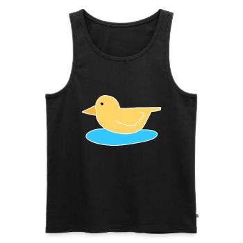canard oiseau volant animal symbole eau - Débardeur bio Premium Homme - noir - Devant - AI Model Male 178 light (178cm)