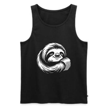 Süßes schläfriges Faultier immer mit der Ruhe - Männer Premium Bio Tank Top - Schwarz - Vorne - AI Model Male 178 light (178cm)