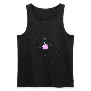 beginning - Men's Premium Organic Tank Top - black - Front - AI Model Male 178 light (178cm)
