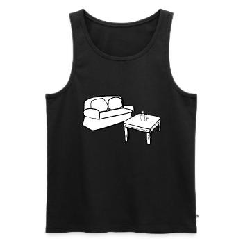 Wohnen Symbol Tisch Sofa Wohnzimmer - Männer Premium Bio Tank Top - Schwarz - Vorne - AI Model Male 178 light (178cm)