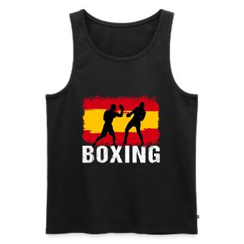 Boxing Spanien Kampfsport Boxer - Männer Premium Bio Tank Top - Schwarz - Vorne - AI Model Male 178 light (178cm)