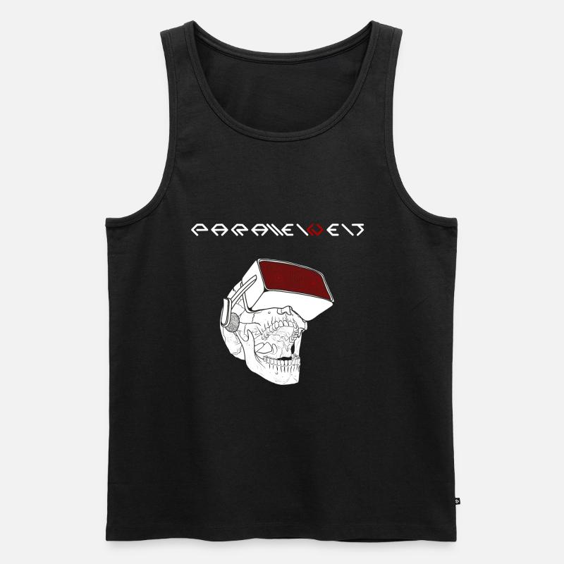 Parallelwelt Schädel weiß - Männer Premium Bio Tank Top - Schwarz