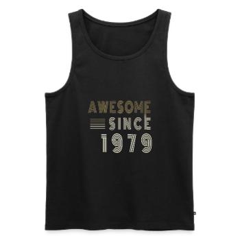 Awesome Since 1979 Geburtstag Spruch - Männer Premium Bio Tank Top - Schwarz - Vorne - AI Model Male 178 light (178cm)