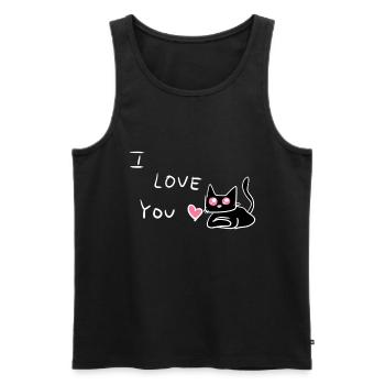 ich liebe dich katze tier - Männer Premium Bio Tank Top - Schwarz - Vorne - Michal (187cm)